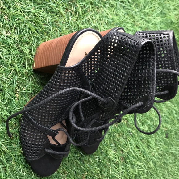 Aldo Perforated Lace-Up Leather Heeled Sandals, 6 - Picture 2 of 5